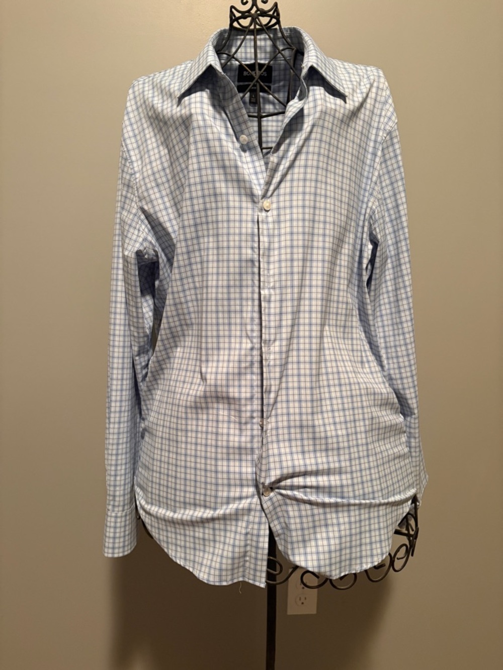 Bonobos Slim Fit Pale Blue Windowpane Dress Shirt